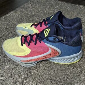 Nike Zoom Freak Basketball Shoes Mens 10.5 Blue Marina Grey Athletic Sneakers